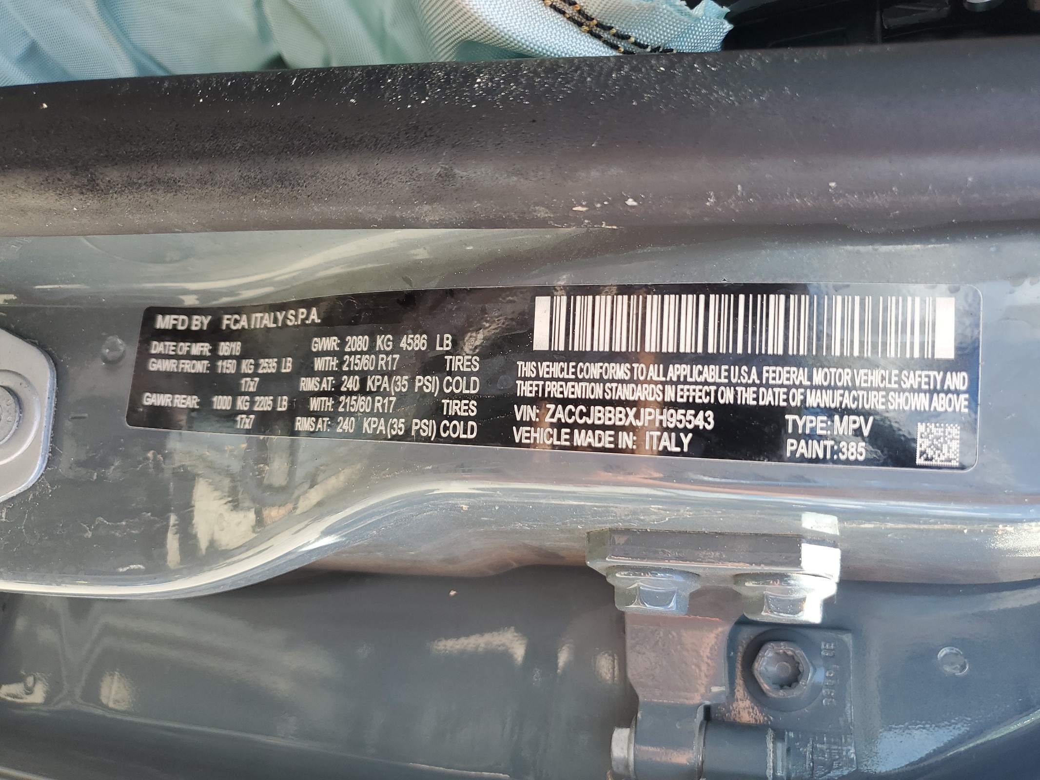 ZACCJBBBXJPH95543 2018 Jeep Renegade Latitude