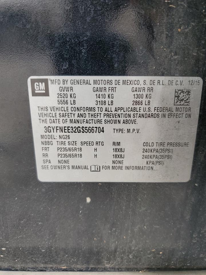 2016 Cadillac Srx Luxury Collection VIN: 3GYFNEE32GS566704 Lot: 63510874