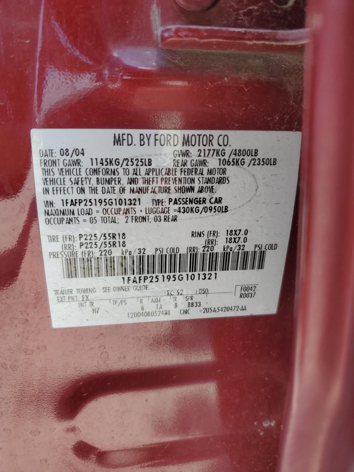 2005 Ford Five Hundred Limited VIN: 1FAFP25195G101321 Lot: 64940694