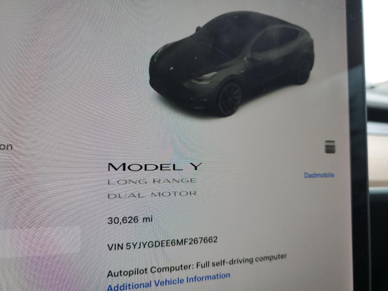 2021 Tesla Model Y VIN: 5YJYGDEE6MF267662 Lot: 65189124