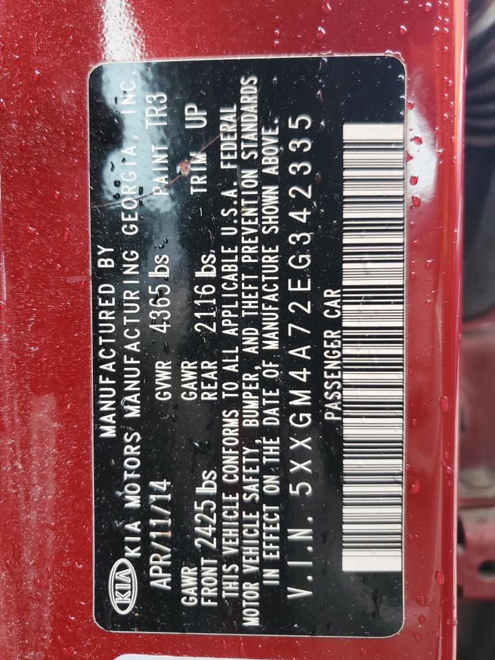 2014 Kia Optima Lx VIN: 5XXGM4A72EG342335 Lot: 63550914