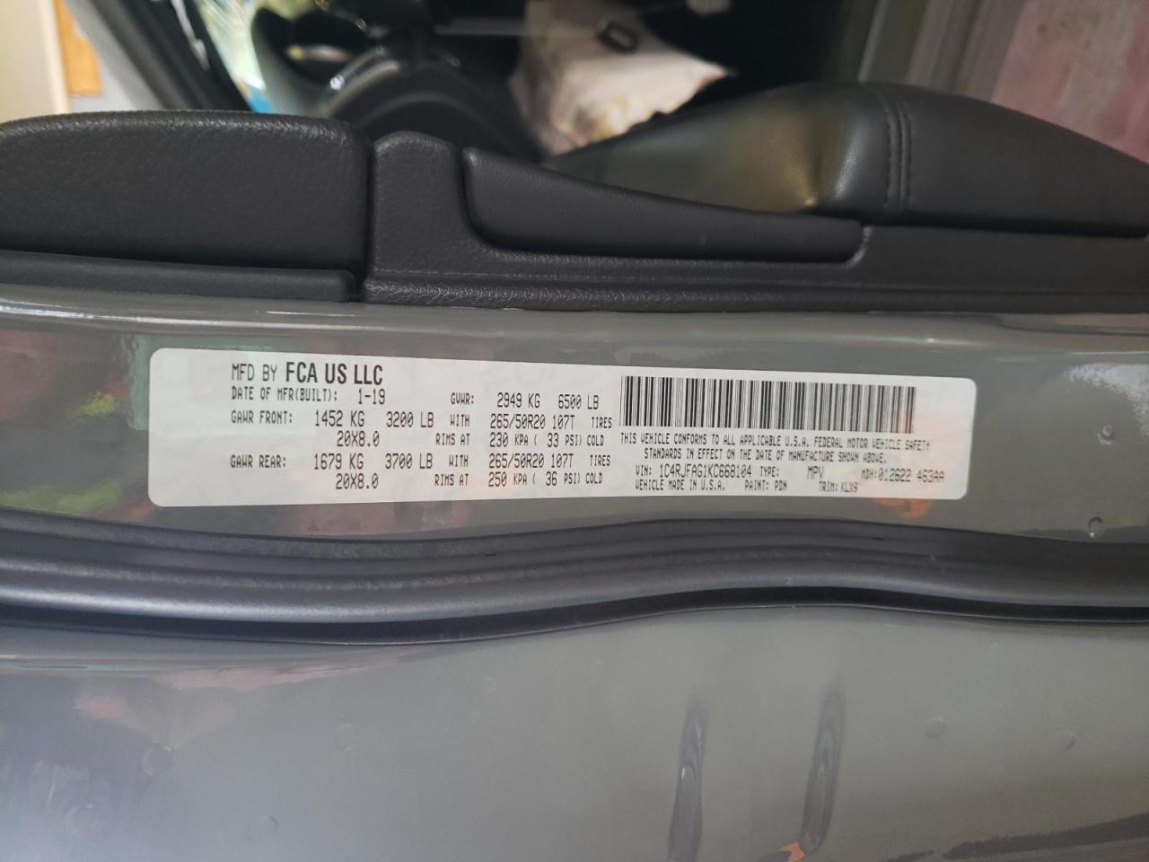 2019 Jeep Grand Cherokee Laredo VIN: 1C4RJFAG1KC668104 Lot: 61142074