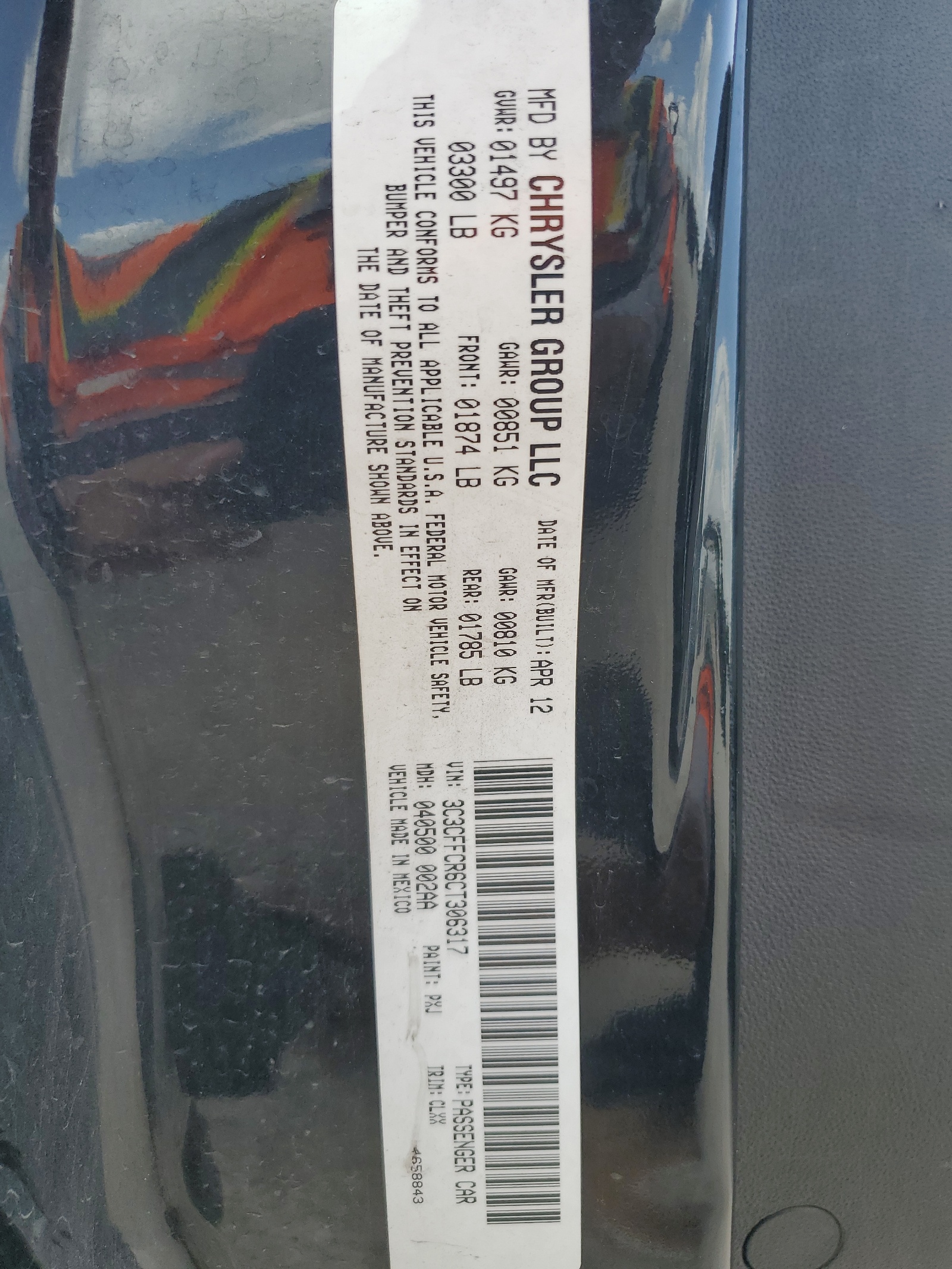 3C3CFFCR6CT306317 2012 Fiat 500 Lounge