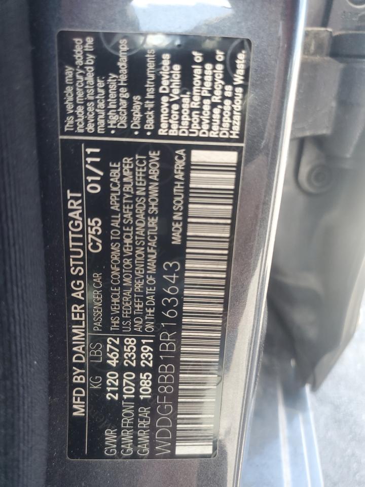 2011 Mercedes-Benz C 300 4Matic VIN: WDDGF8BB1BR163643 Lot: 64446114