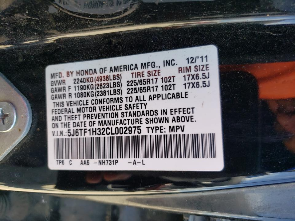 5J6TF1H32CL002975 2012 Honda Crosstour Ex