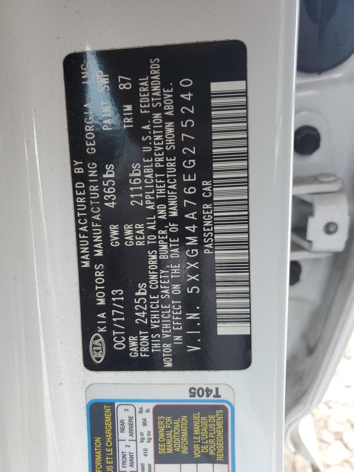 2014 Kia Optima Lx VIN: 5XXGM4A76EG275240 Lot: 65030864