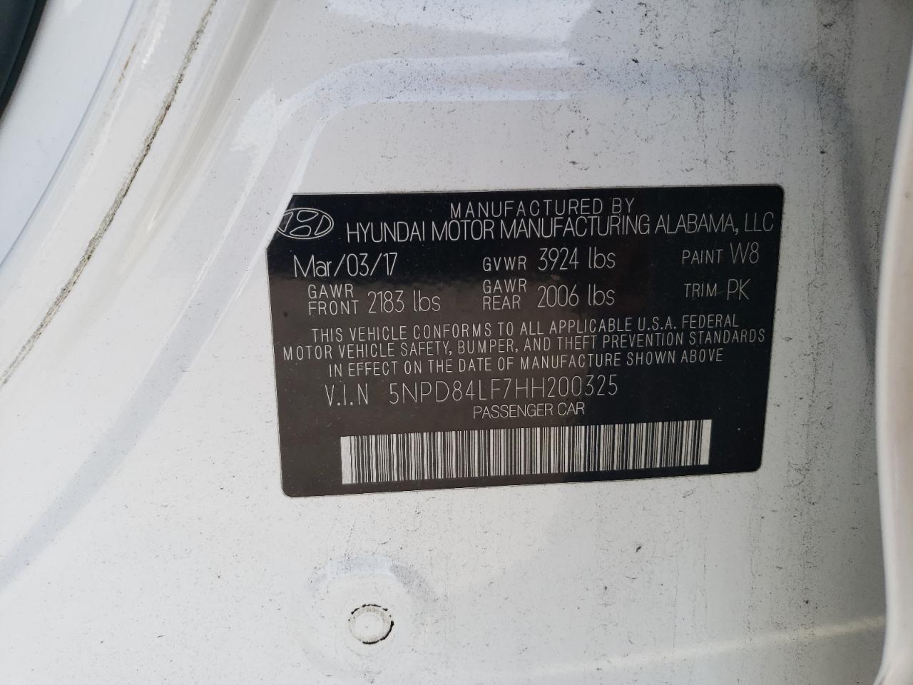 2017 Hyundai Elantra Se VIN: 5NPD84LF7HH200325 Lot: 62899824