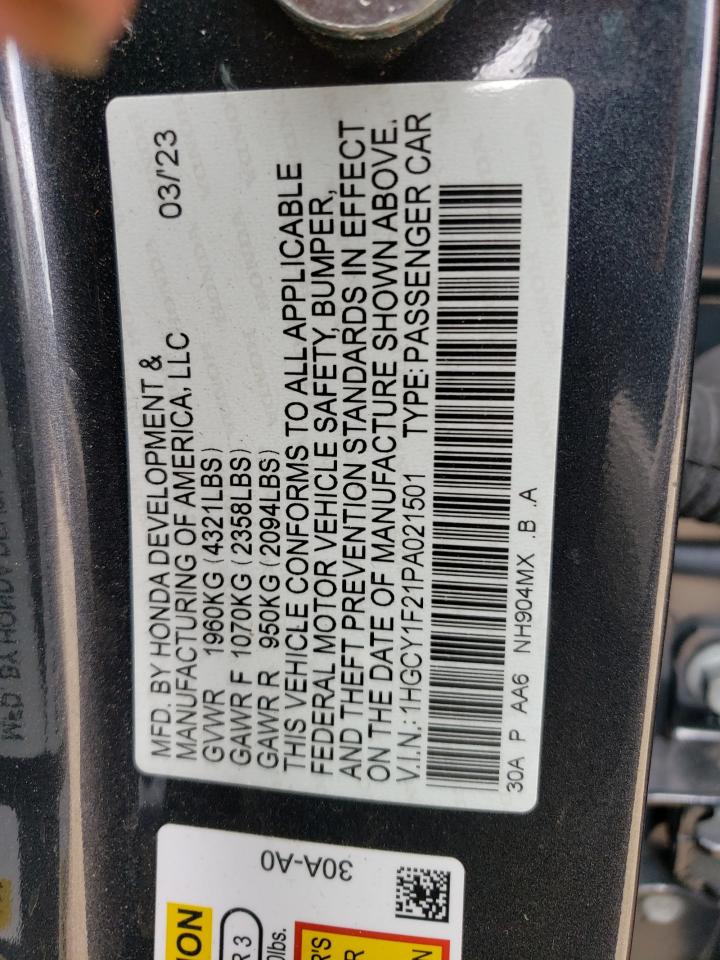 1HGCY1F21PA021501 2023 Honda Accord Lx