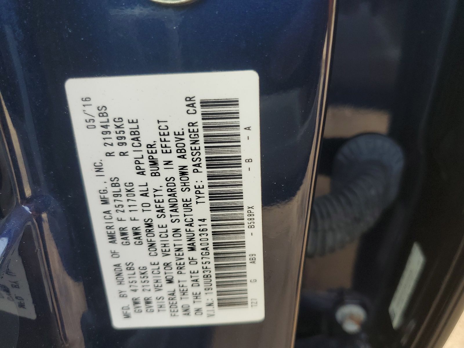 19UUB3F57GA003614 2016 Acura Tlx Tech