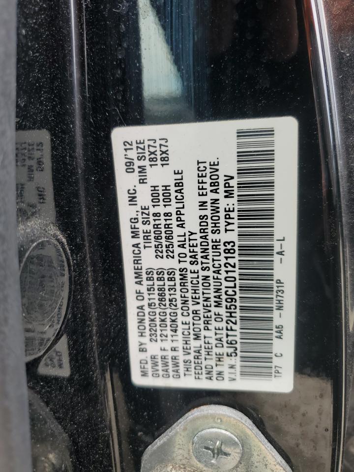 2012 Honda Crosstour Exl VIN: 5J6TF2H59CL012183 Lot: 63045874