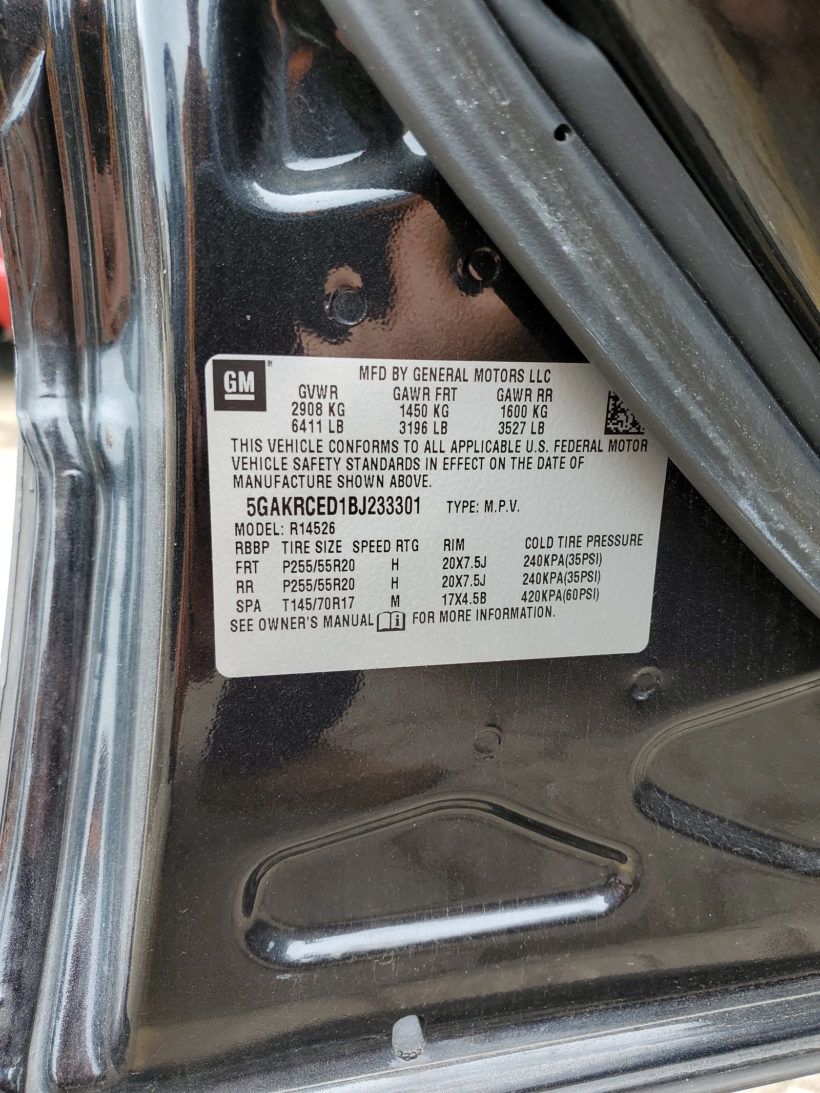5GAKRCED1BJ233301 2011 Buick Enclave Cxl