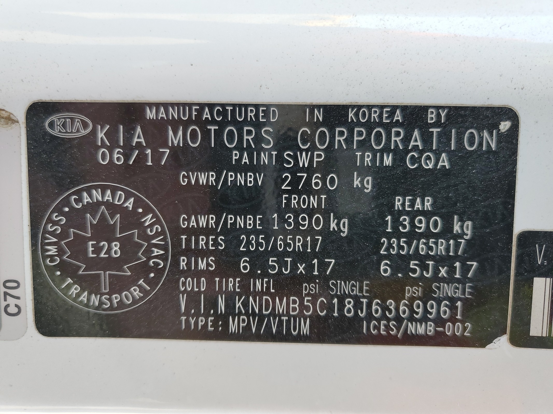 2018 Kia Sedona Lx vin: KNDMB5C18J6369961