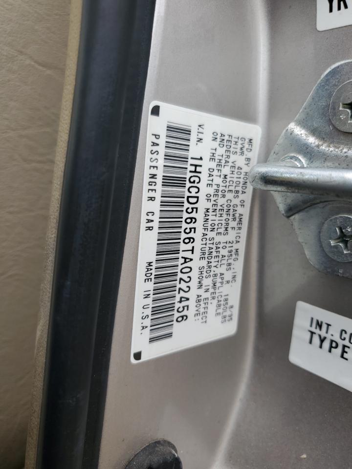 1996 Honda Accord Ex VIN: 1HGCD5656TA022456 Lot: 63288794