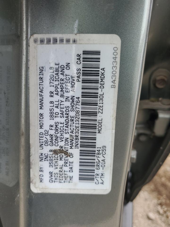 2003 Toyota Corolla Ce VIN: 1NXBR32E13Z087764 Lot: 63788274