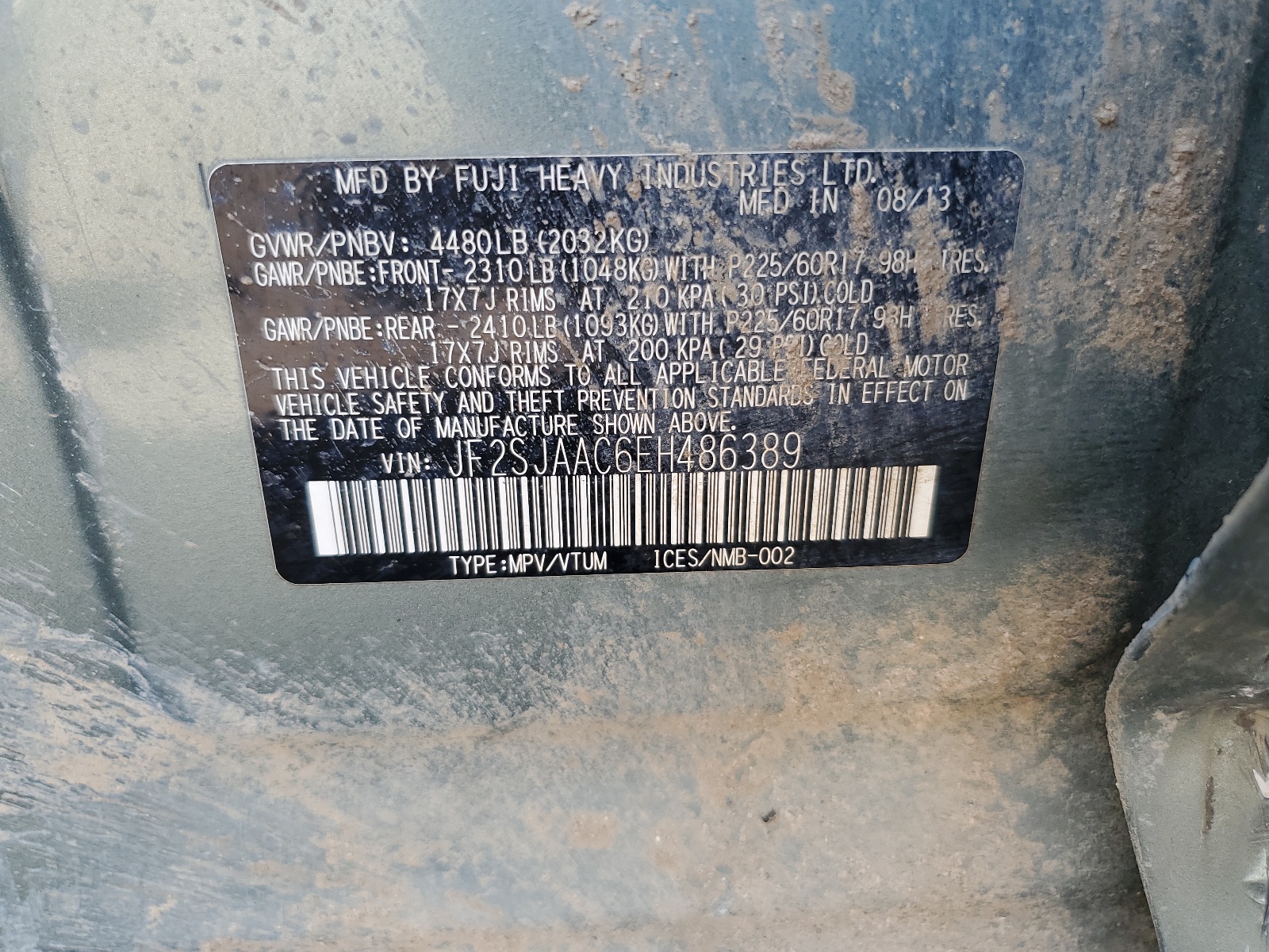 JF2SJAAC6EH486389 2014 Subaru Forester 2.5I