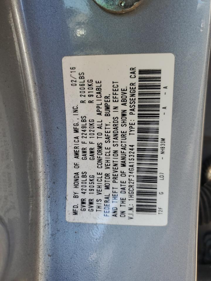 1HGCR2F34GA153244 2016 Honda Accord Lx