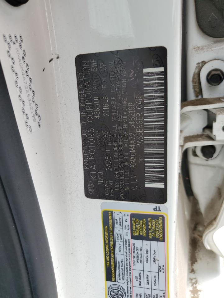 2014 Kia Optima Lx VIN: KNAGM4A72E5462198 Lot: 63926734