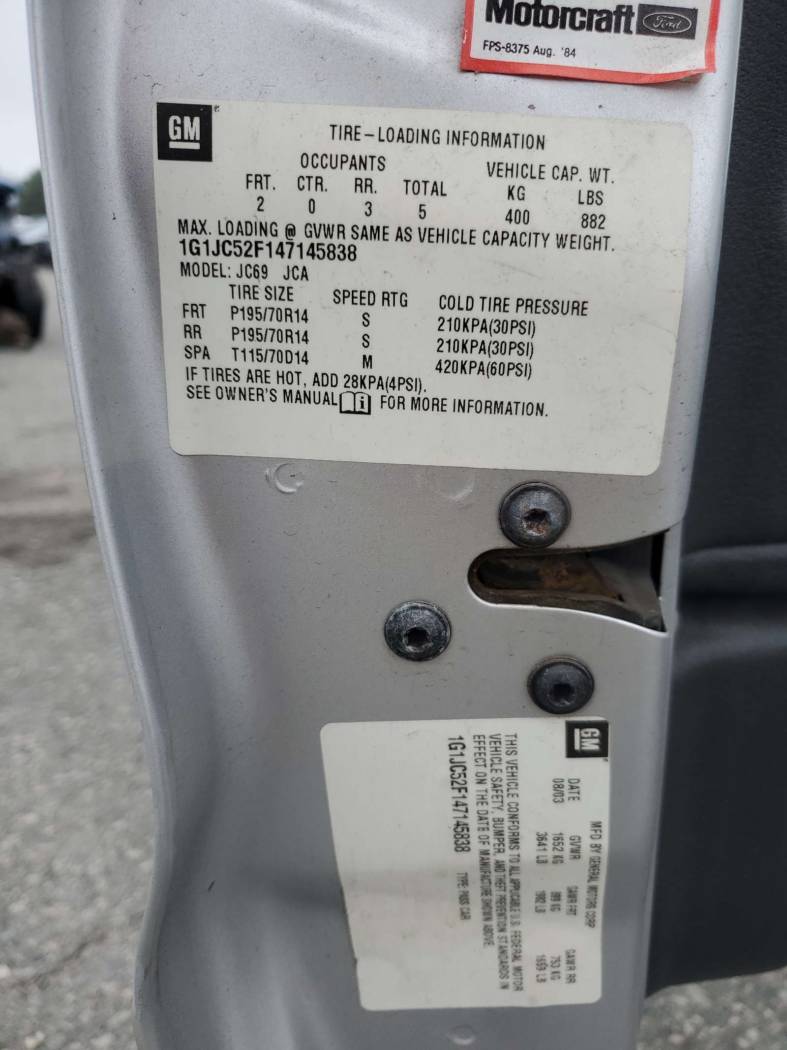 1G1JC52F147145838 2004 Chevrolet Cavalier