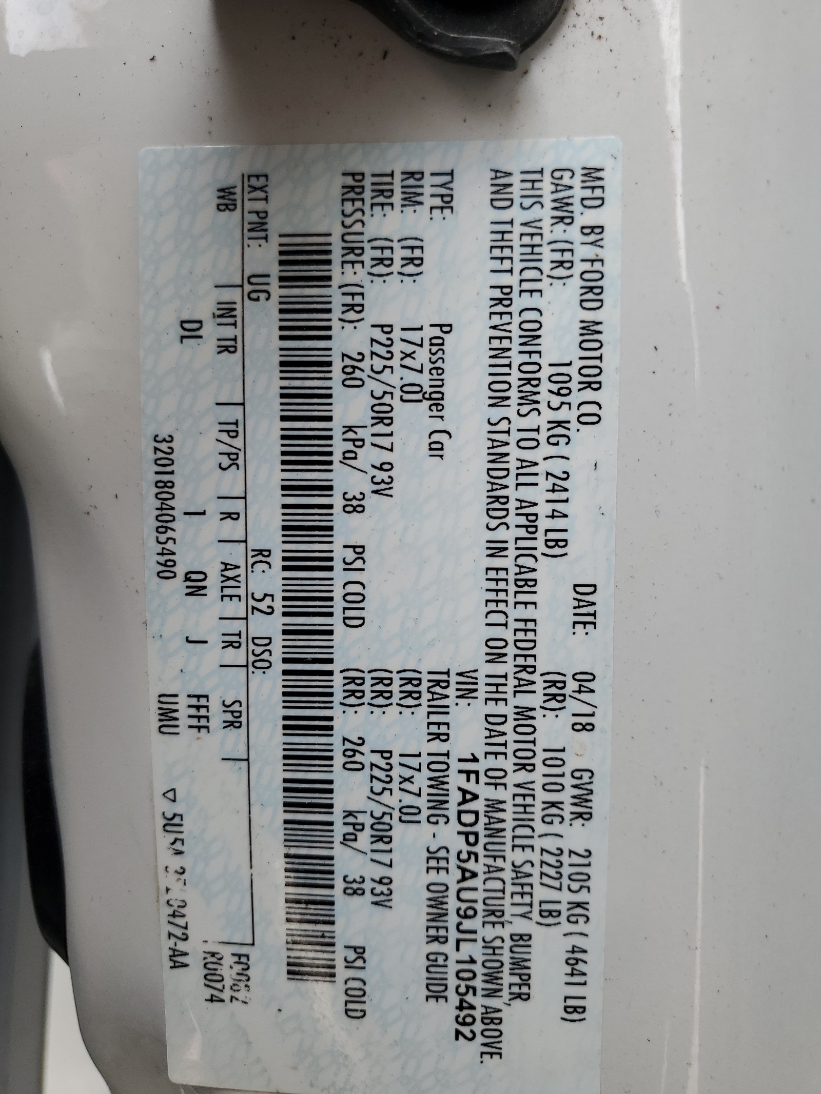 1FADP5AU9JL105492 2018 Ford C-Max Se