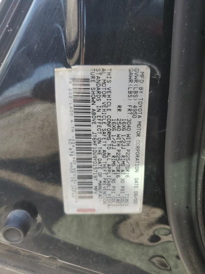 2000 Lexus Rx 300 VIN: JT6HF10U9Y0157197 Lot: 64751124