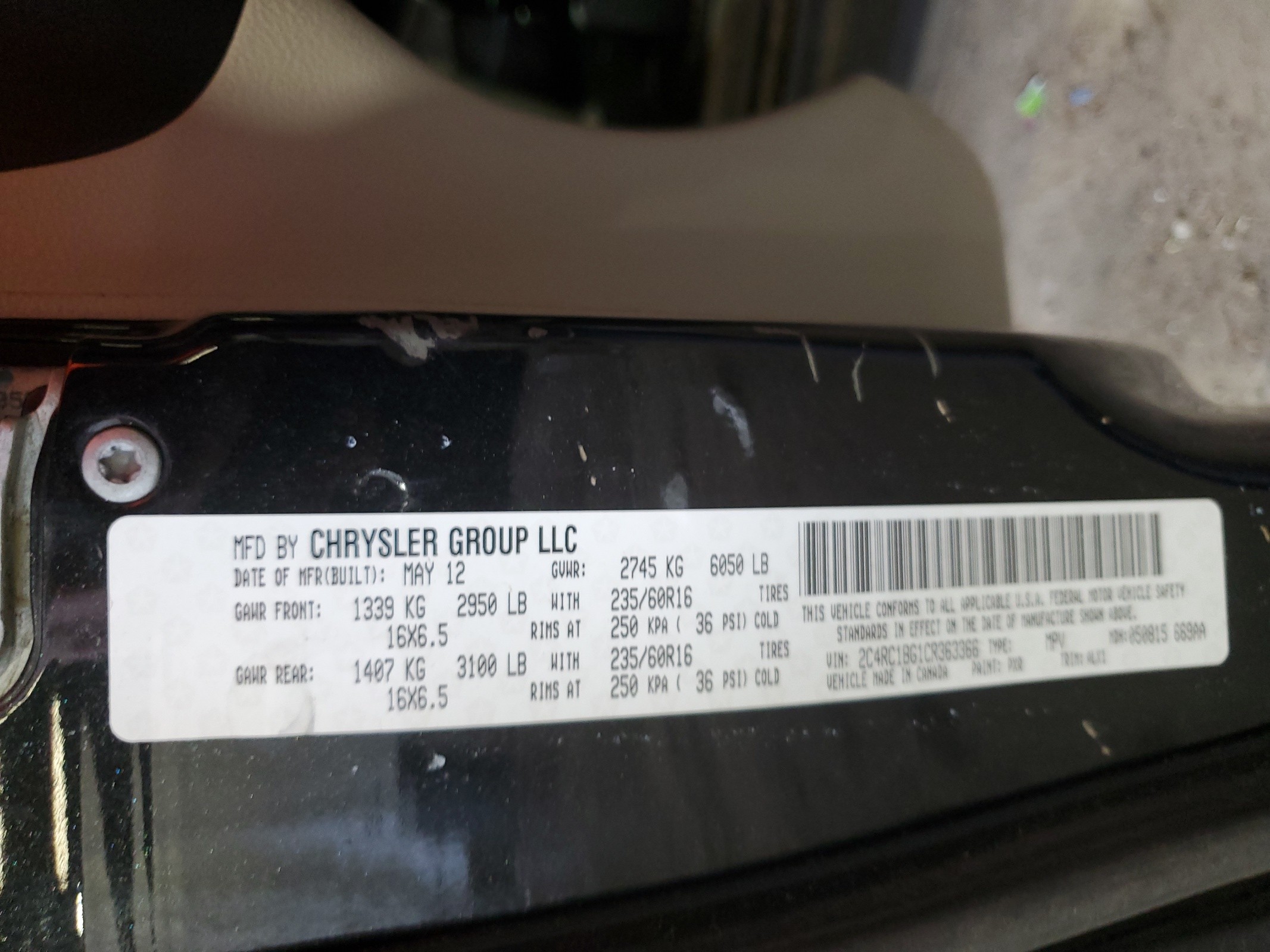 2C4RC1BG1CR363366 2012 Chrysler Town & Country Touring