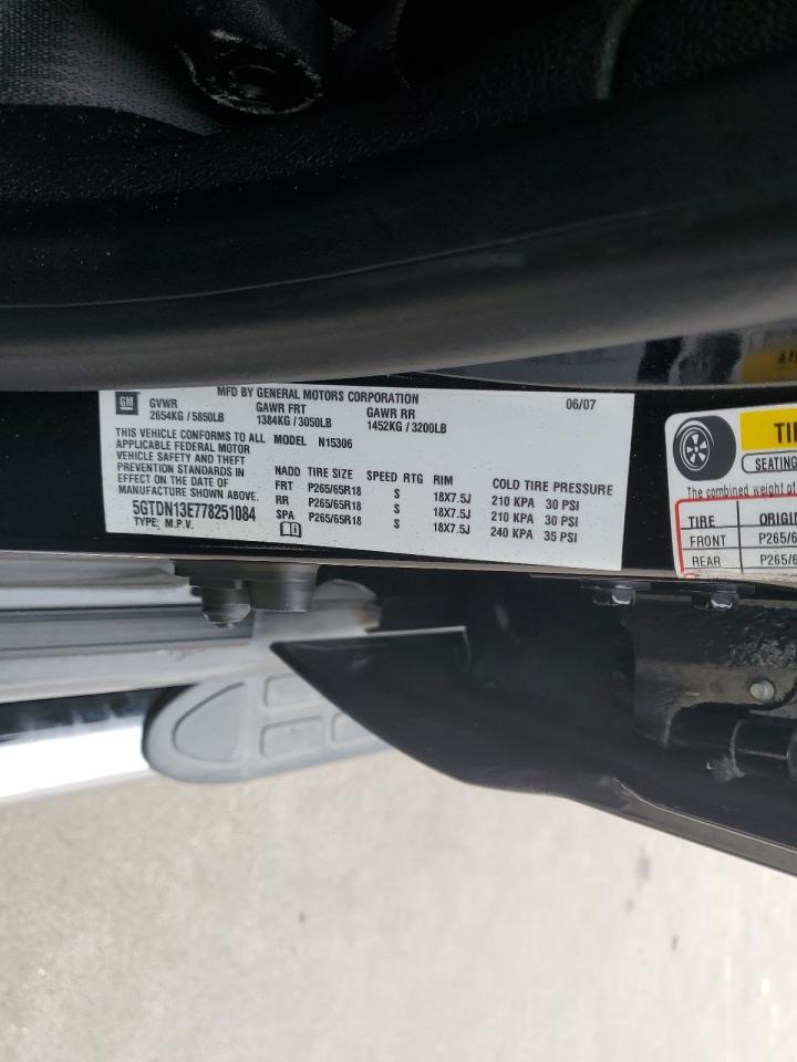 2007 Hummer H3 VIN: 5GTDN13E778251084 Lot: 64908624