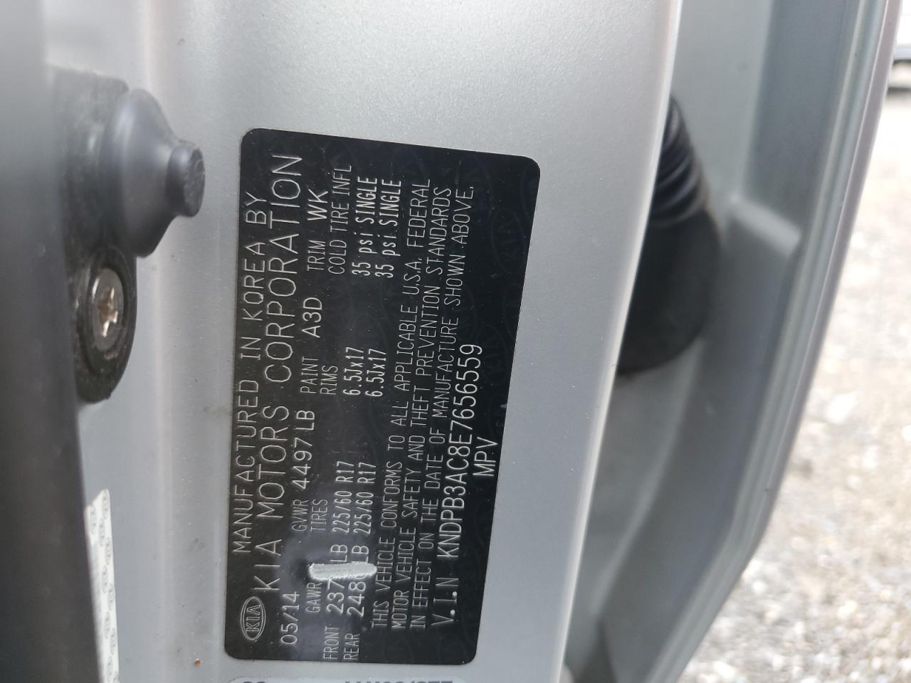 2014 Kia Sportage Base VIN: KNDPB3AC8E7656559 Lot: 64287924