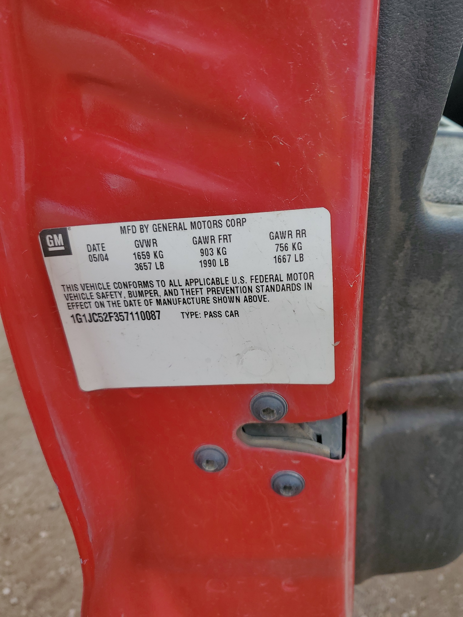 1G1JC52F357110087 2005 Chevrolet Cavalier