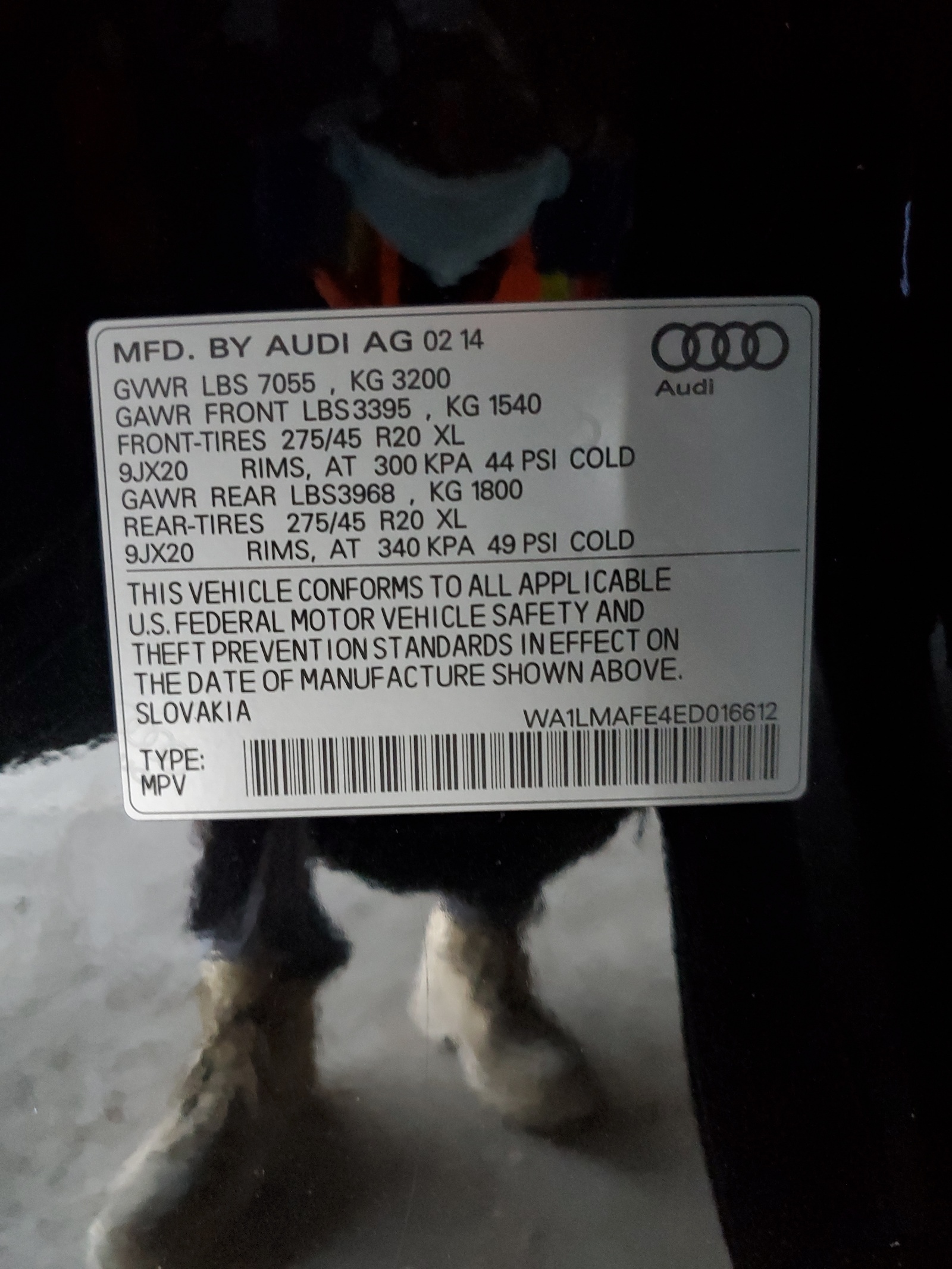 WA1LMAFE4ED016612 2014 Audi Q7 Premium Plus