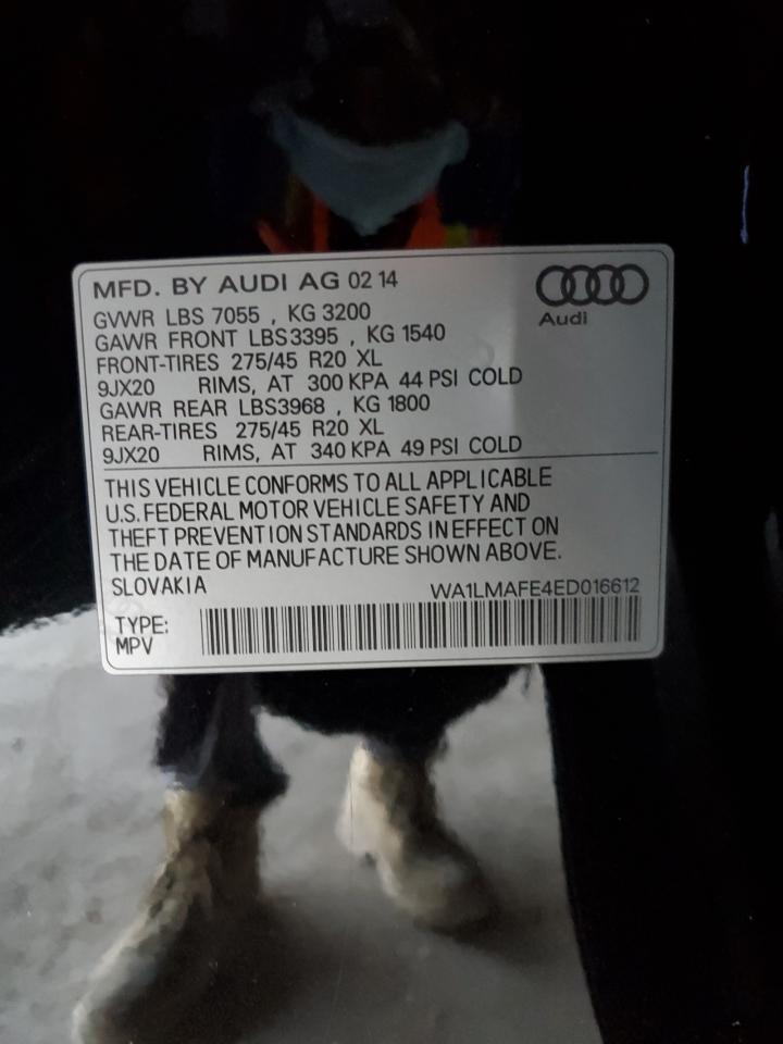 2014 Audi Q7 Premium Plus VIN: WA1LMAFE4ED016612 Lot: 62503554