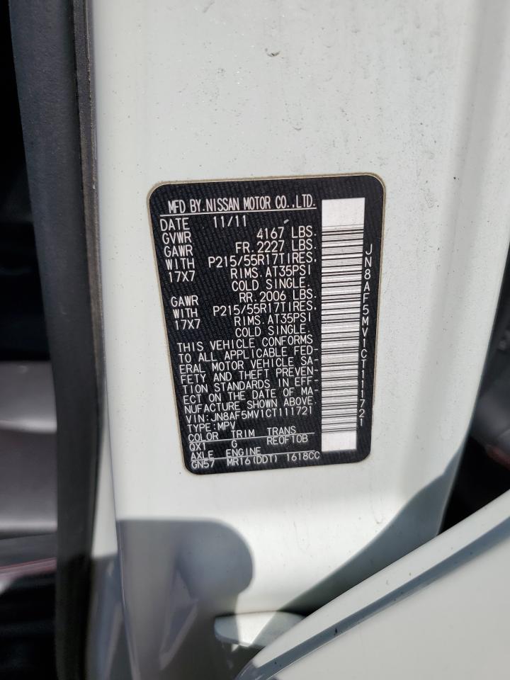 2012 Nissan Juke S VIN: JN8AF5MV1CT111721 Lot: 61550434