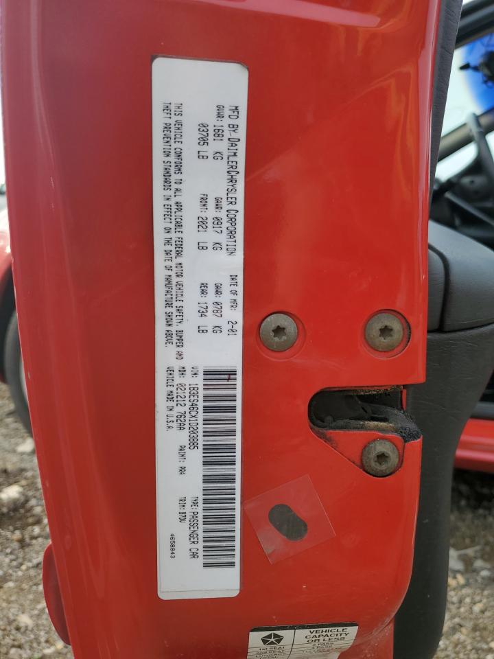 2001 Dodge Neon Se VIN: 1B3ES46CX1D203885 Lot: 63380034