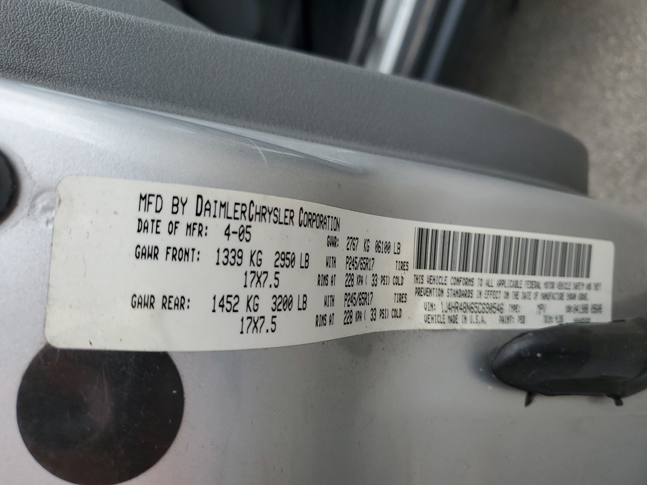 1J4HR48N65C690546 2005 Jeep Grand Cherokee Laredo