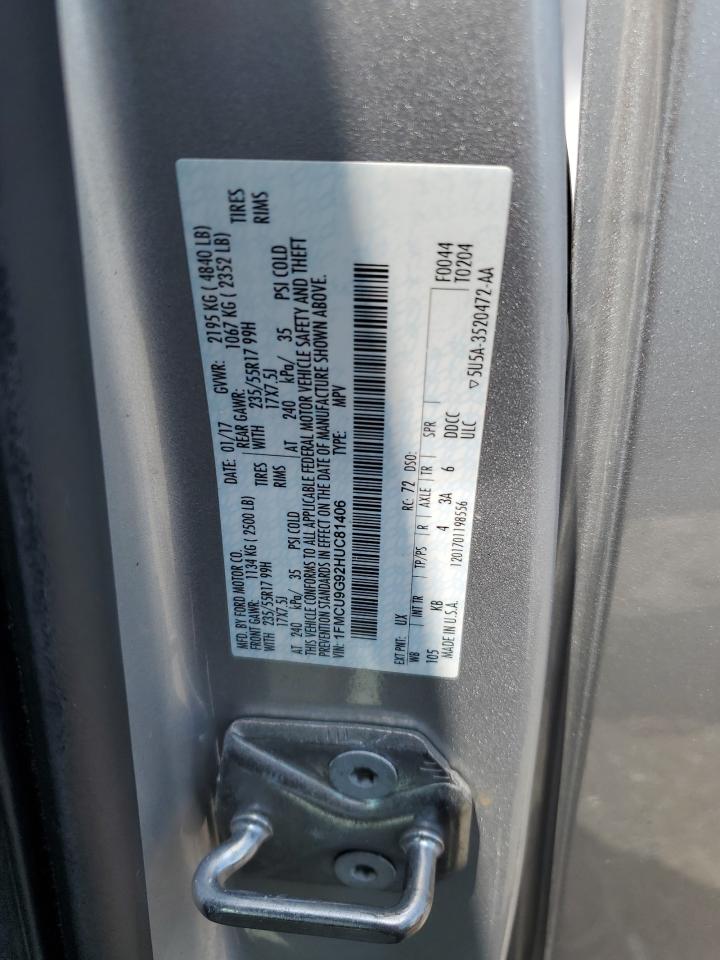 2017 Ford Escape Se VIN: 1FMCU9G92HUC81406 Lot: 63221674