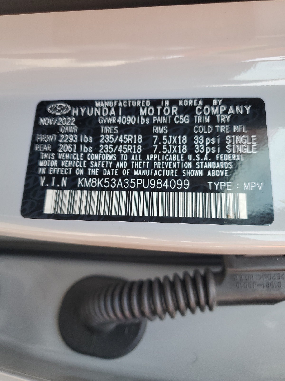 KM8K53A35PU984099 2023 Hyundai Kona Limited