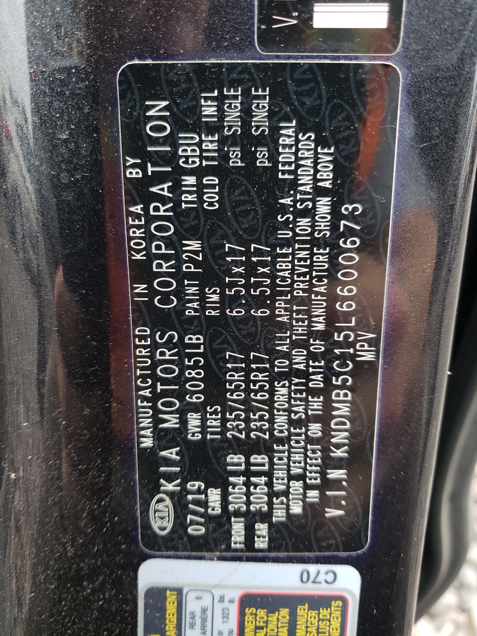 KNDMB5C15L6600673 2020 Kia Sedona Lx