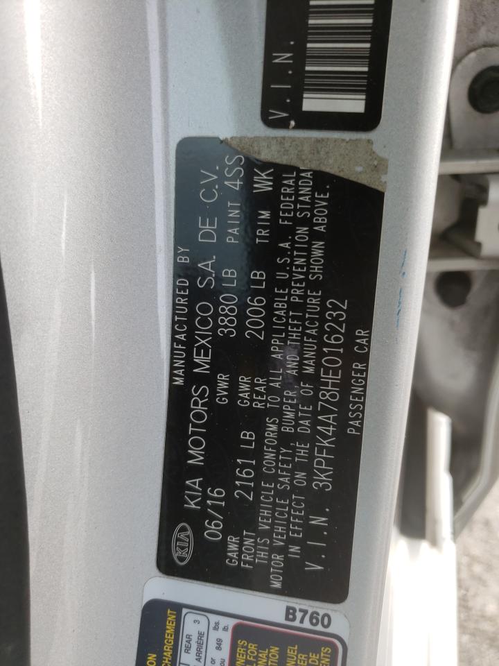 2017 Kia Forte Lx VIN: 3KPFK4A78HE016232 Lot: 62662414