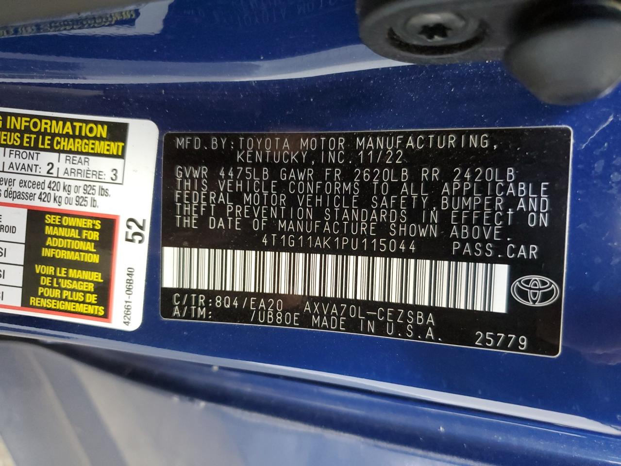 4T1G11AK1PU115044 2023 TOYOTA CAMRY - Image 12