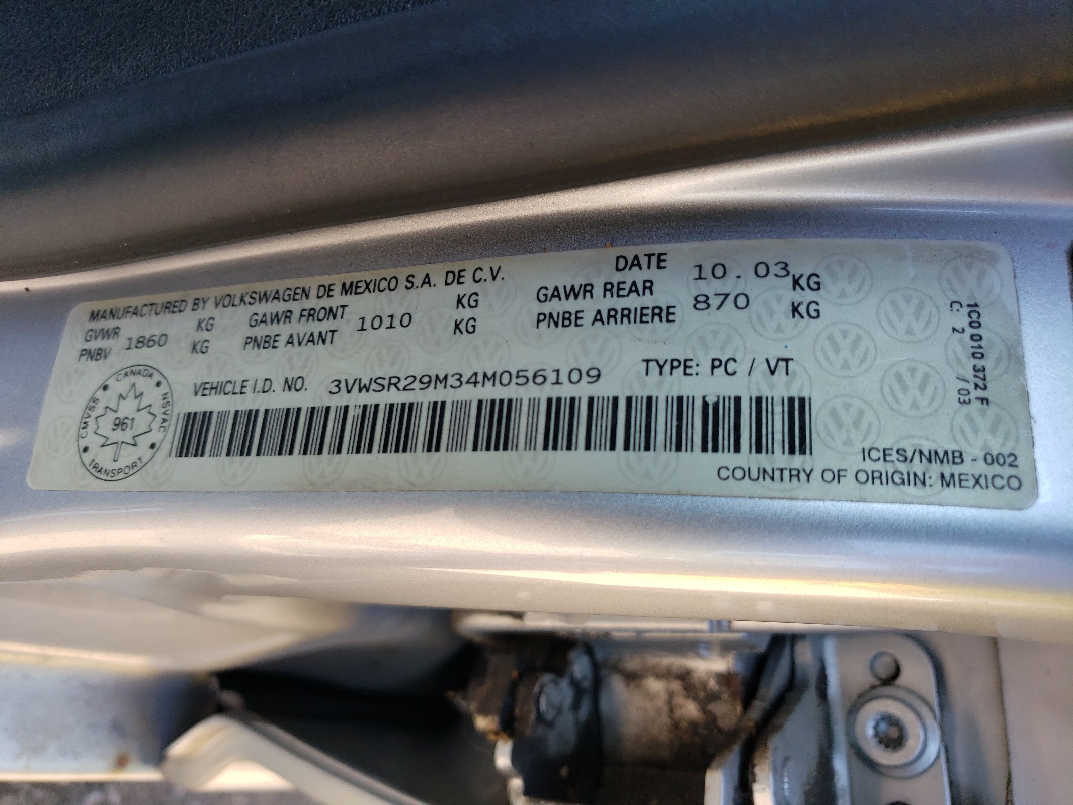 3VWSR29M34M056109 2004 Volkswagen Jetta Gls Tdi