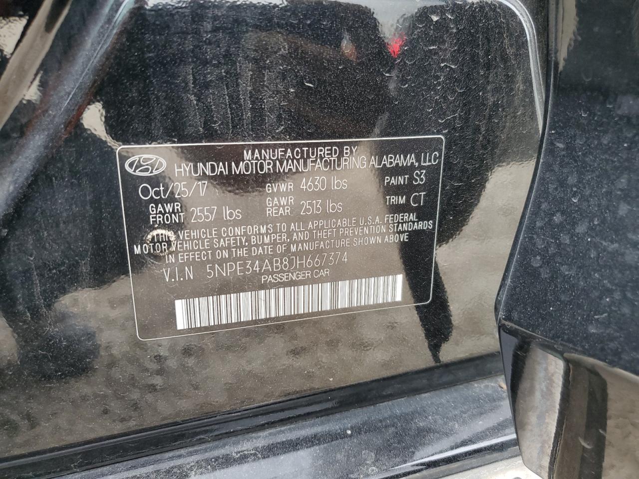 2018 Hyundai Sonata Sport VIN: 5NPE34AB8JH667374 Lot: 63344884