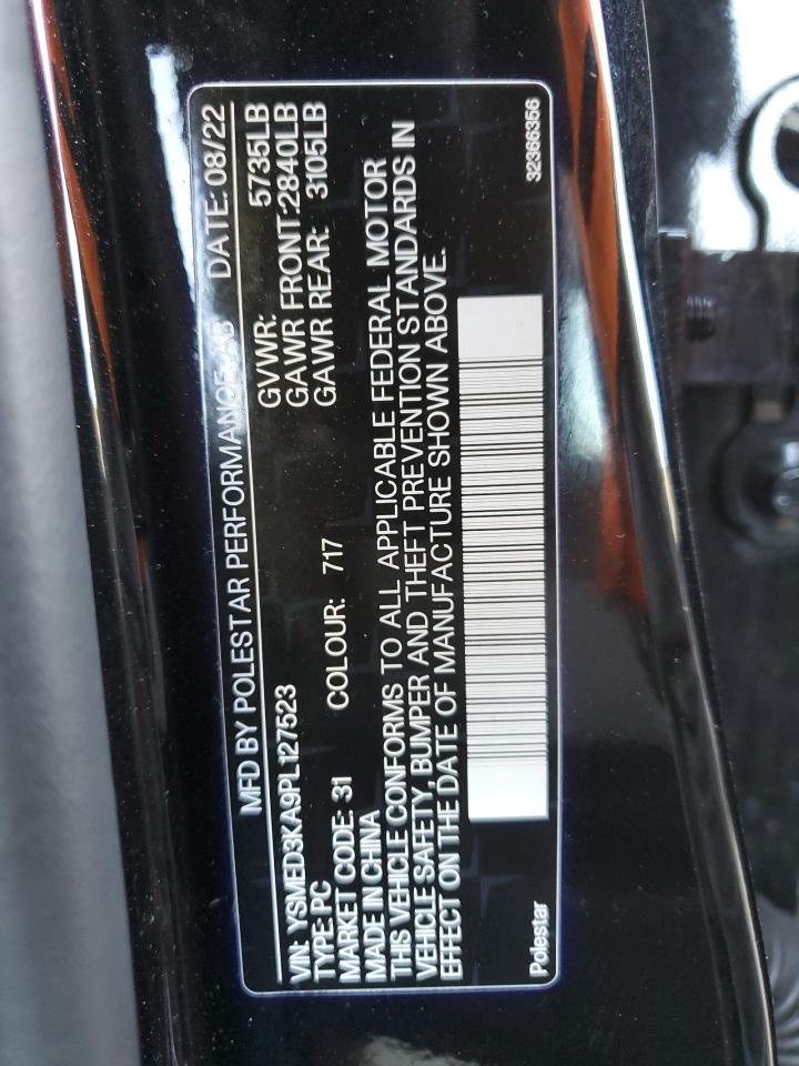 2023 Polestar 2 VIN: YSMED3KA9PL127523 Lot: 65237184