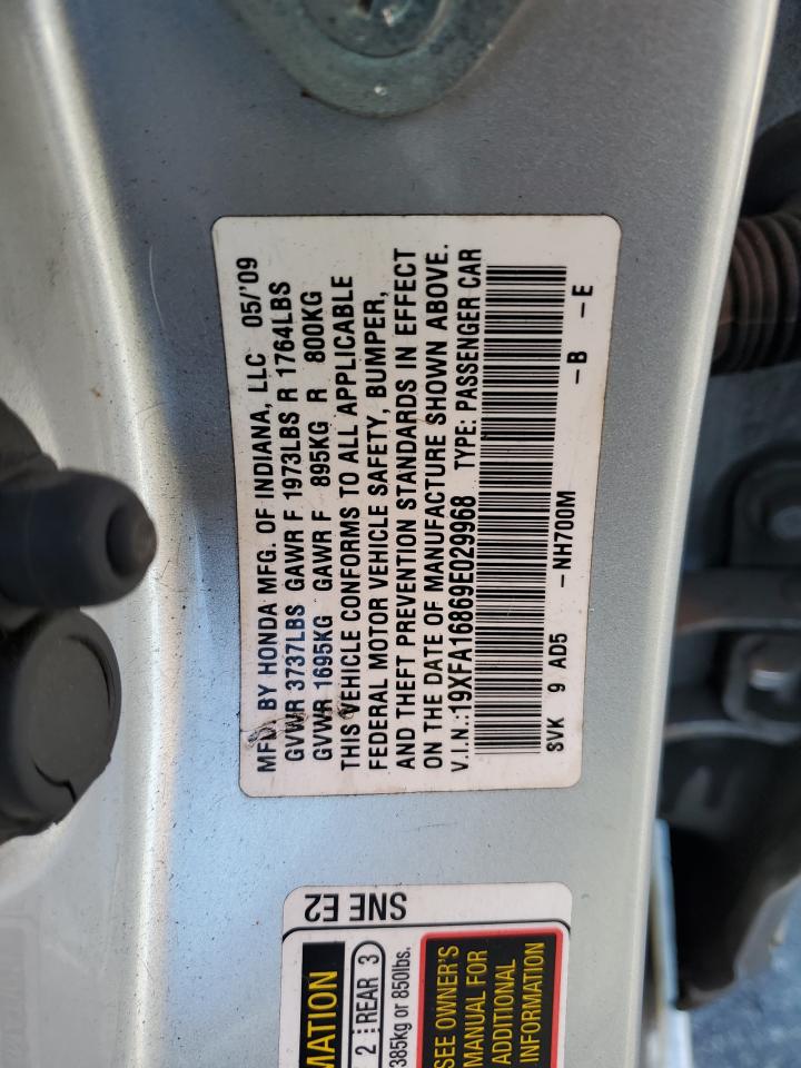 19XFA16869E029968 2009 Honda Civic Ex