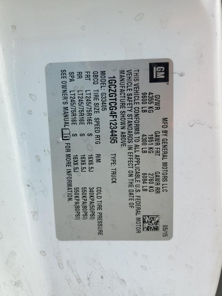 2015 Chevrolet Express G3500 VIN: 1GCZGTCG4F1234495 Lot: 63169404