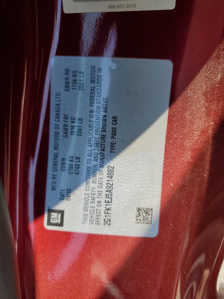 2010 Chevrolet Camaro Ss VIN: 2G1FK1EJ5A9214882 Lot: 64382354