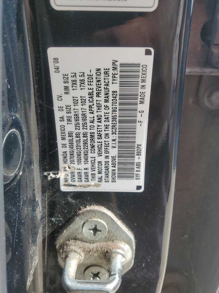 2008 Honda Cr-V Ex VIN: 3CZRE38578G703428 Lot: 65207184