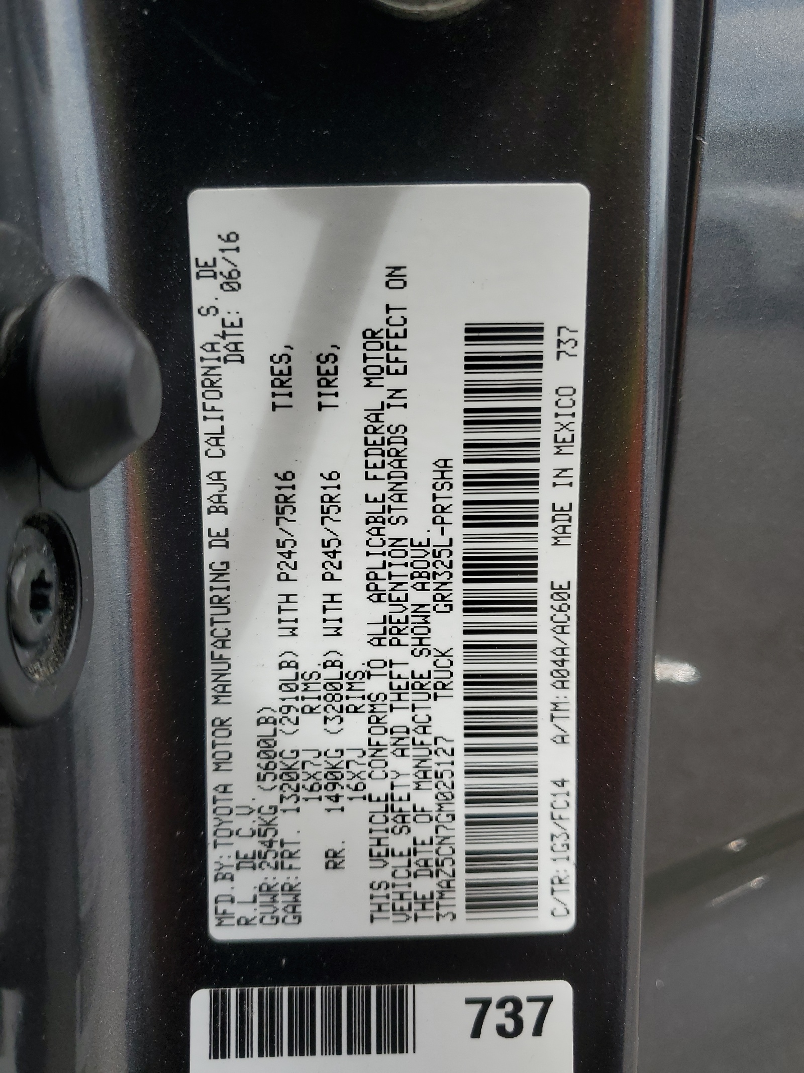 3TMAZ5CN7GM025127 2016 Toyota Tacoma Double Cab