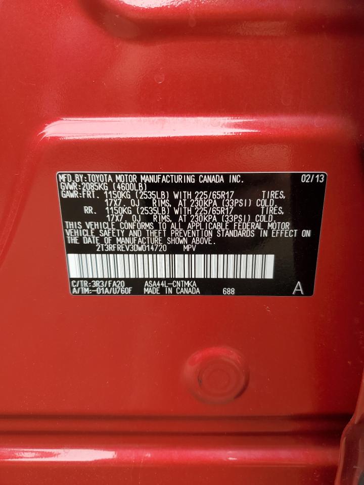 2013 Toyota Rav4 Xle VIN: 2T3RFREV3DW014720 Lot: 63898964