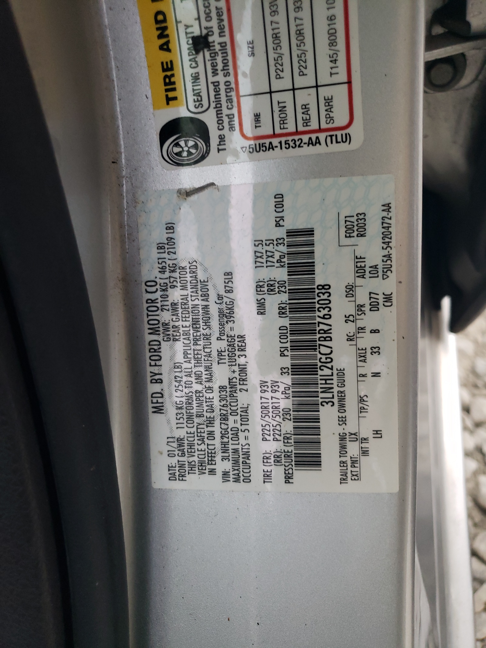 3LNHL2GC7BR763038 2011 Lincoln Mkz