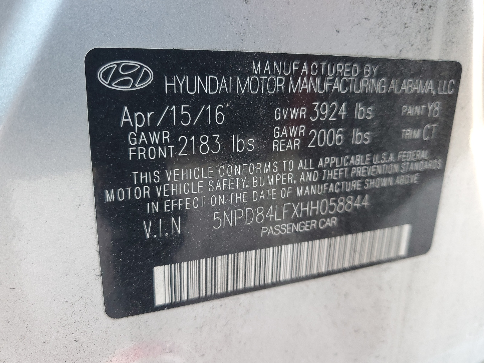 5NPD84LFXHH058844 2017 Hyundai Elantra Se