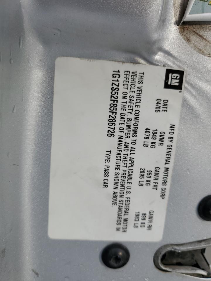 2005 Chevrolet Malibu VIN: 1G1ZS52F85F286726 Lot: 62325234